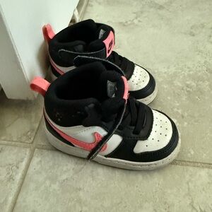 Nike Kids Black and Pink High-Top Sneakers